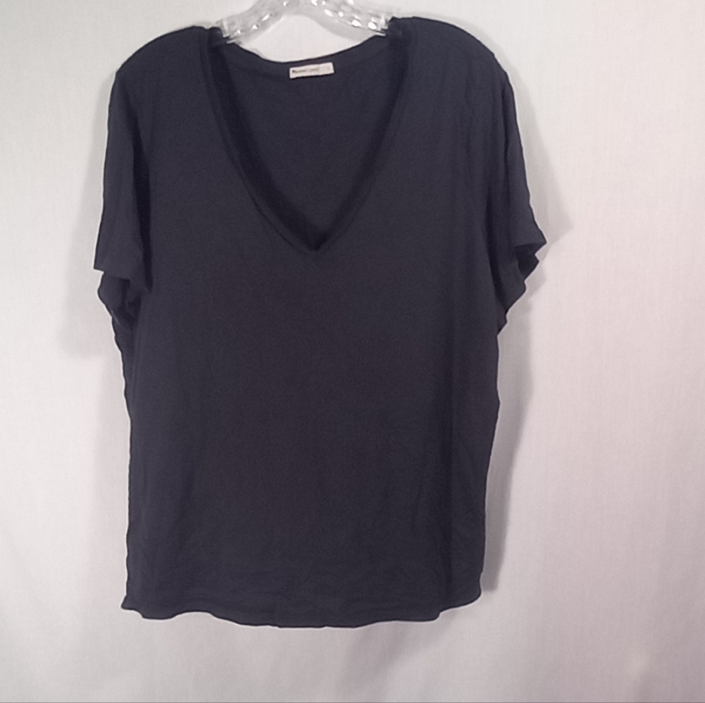 Marine Layer Charcoal Gray V-neck Short Sleeve Tee Size L